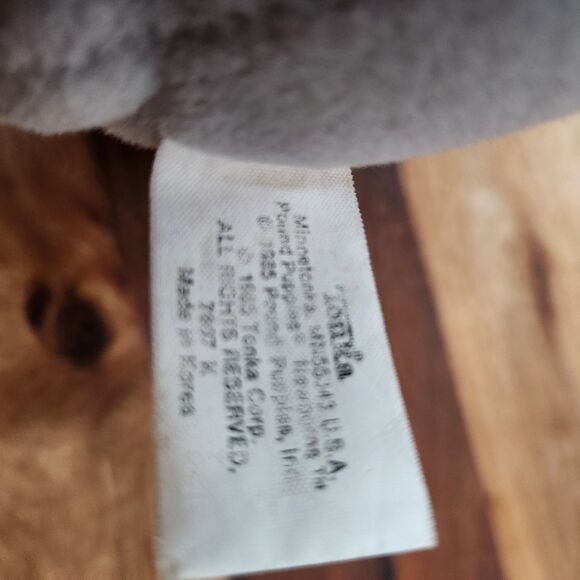 Vintage 1985 Tonka Pound Puppies – Grey Plush Dog, Made in Korea - Picture 11 of 14